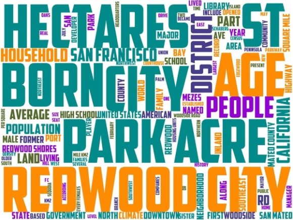 Redwood City Wordart Tie Dye